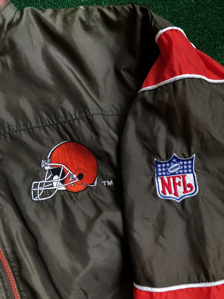 vintage 90's cleveland browns starter nfl windbreaker jacket size large