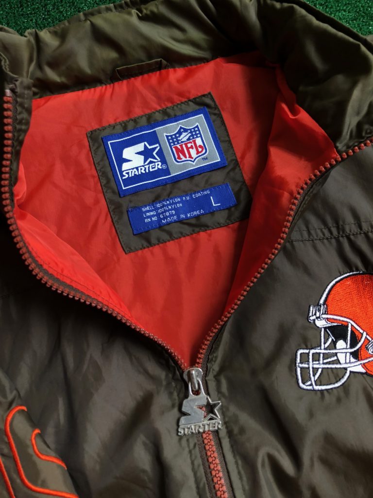vintage 90's cleveland browns starter nfl windbreaker jacket size large
