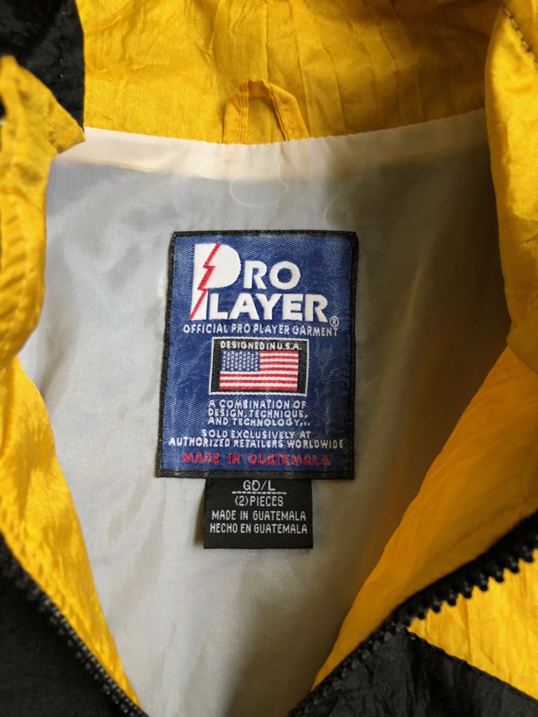 vintage 90's pittsburgh steelers pro player nfl windbreaker jacket bumble bee