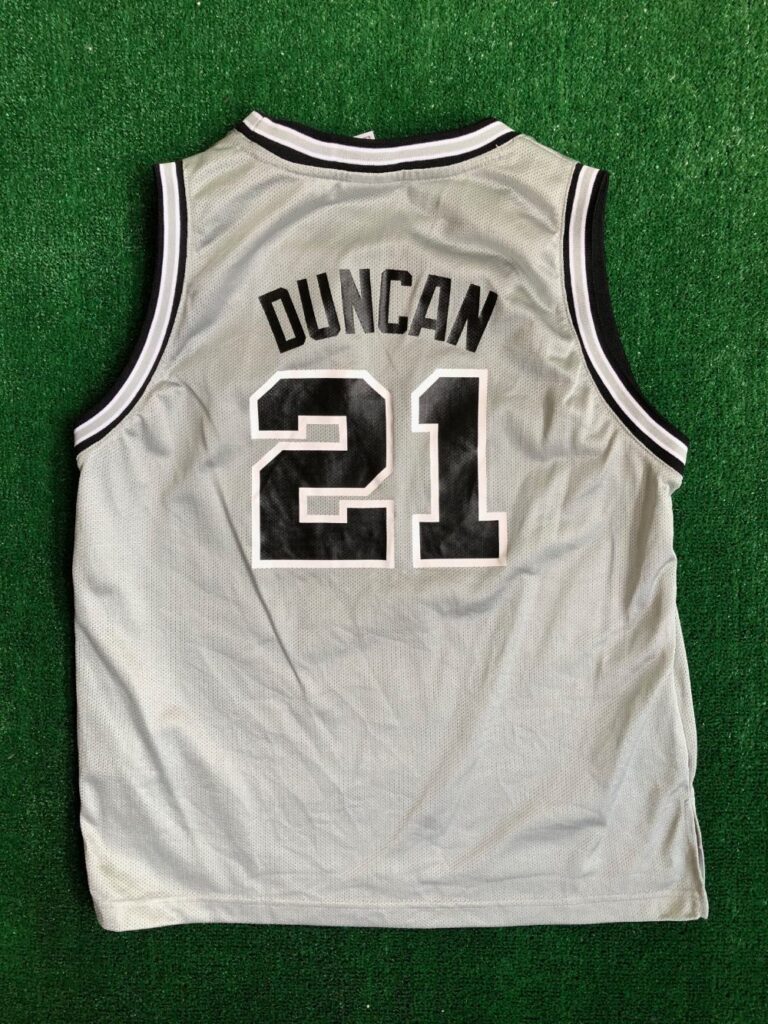 San Antonio Spurs Jersey Black #21 Tim Duncan Youth Large Adidas
