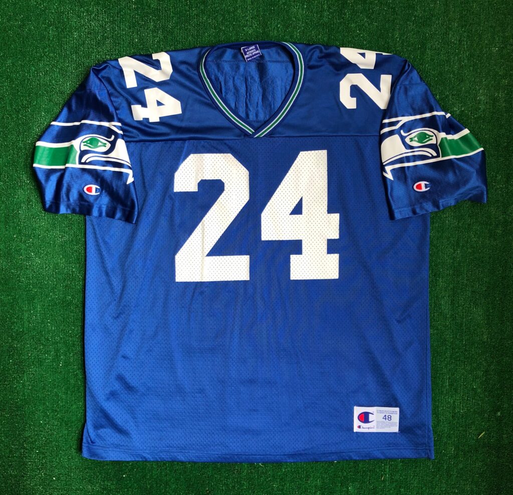 90’s Shawn Springs Seattle Seahawks Champion NFL Jersey Size 48 XL – Rare VNTG