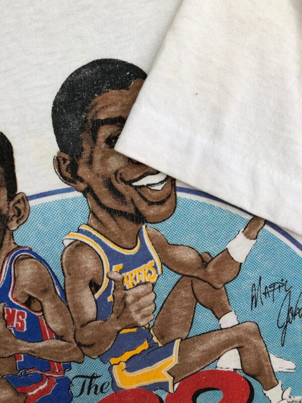 1989 Los Angeles Lakers vs Detroit Pistons NBA Finals Caricature T Shirt Size Large â Rare VNTG