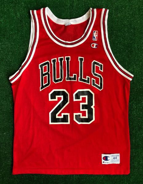 Anoi mecanismo animación 90's Michael Jordan Chicago Bulls Champion NBA Jersey Size 44 – Rare VNTG