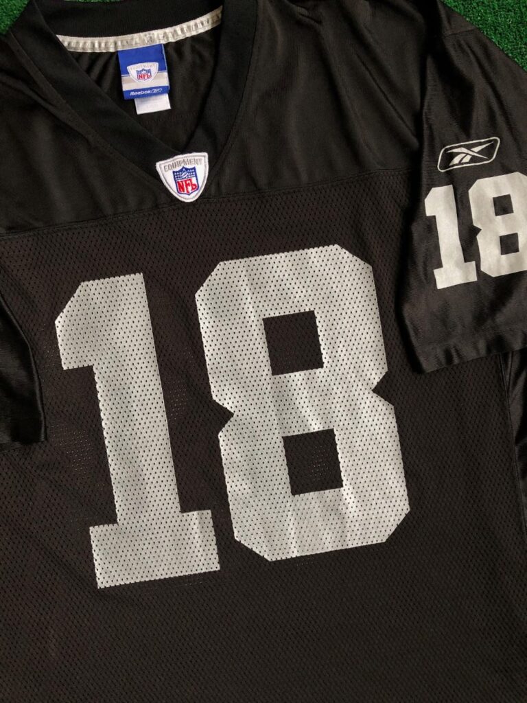 00's Randy Moss Oakland Raiders Reebok Black NFL Jersey Size Large