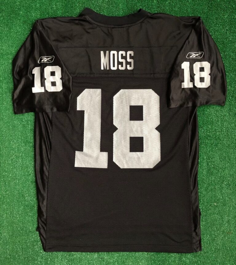 00’s Randy Moss Oakland Raiders Reebok Black NFL Jersey Size Large ...