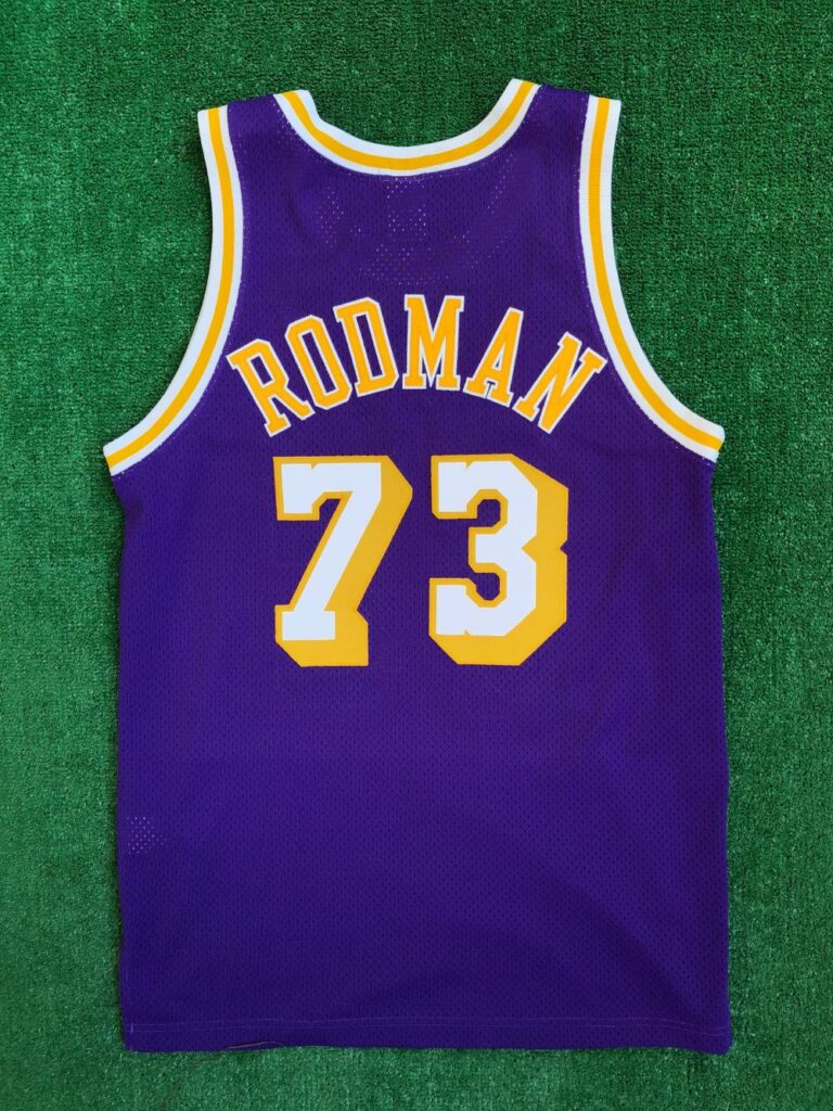 Retro Dennis Rodman #73 Los Angeles Lakers Basketball jersey Stitched Purple 