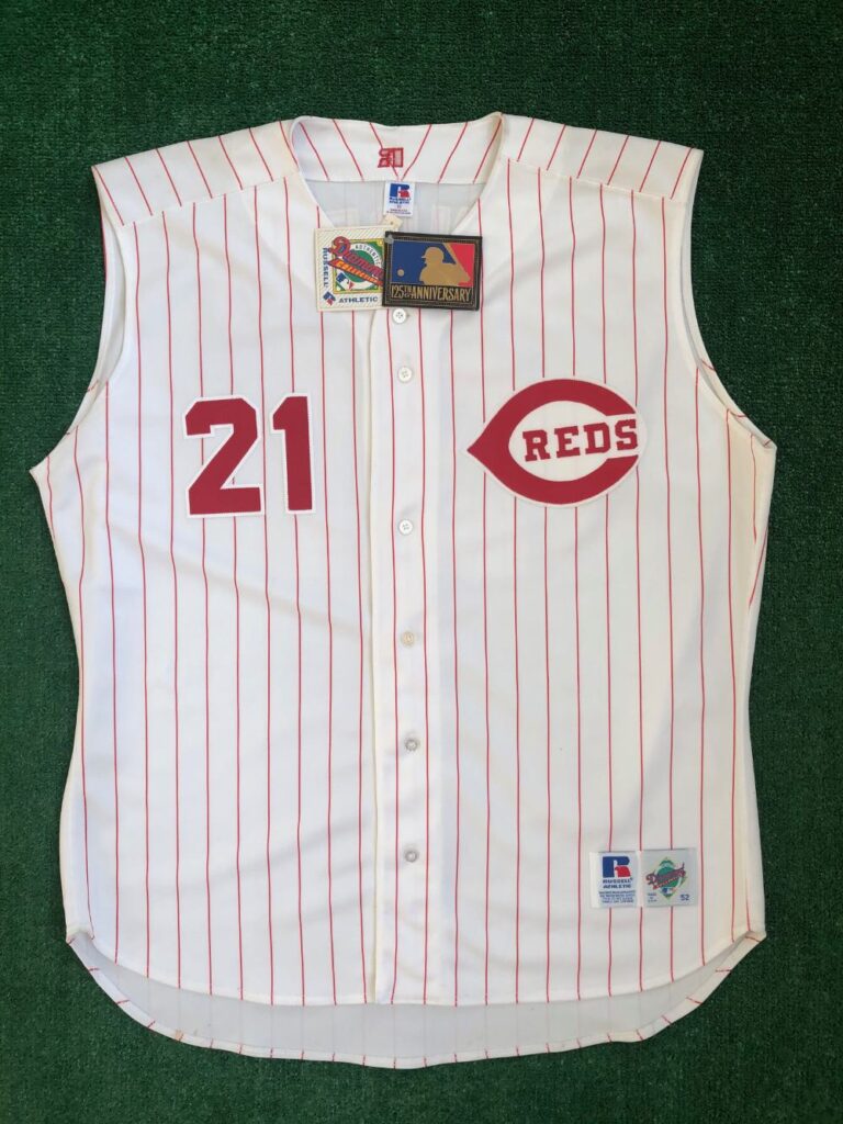 90's Deion Sanders Cincinnati Reds Authentic Russell MLB Jersey