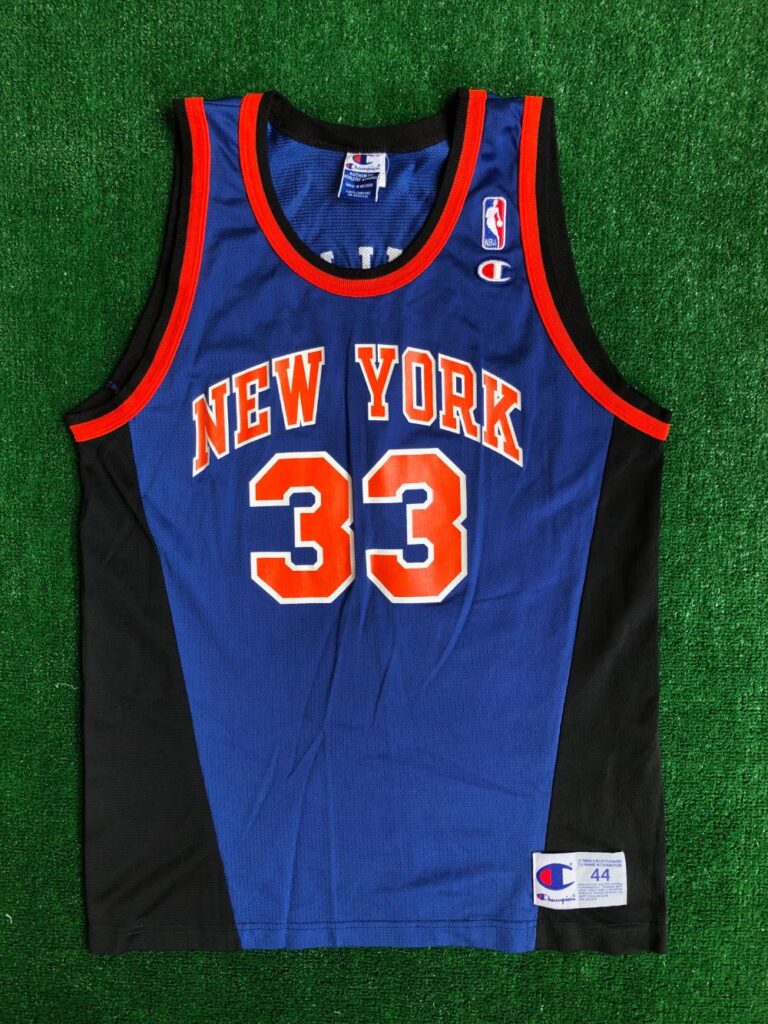 90's Patrick Ewing New York Knicks Champion Blue NBA Jersey Size 