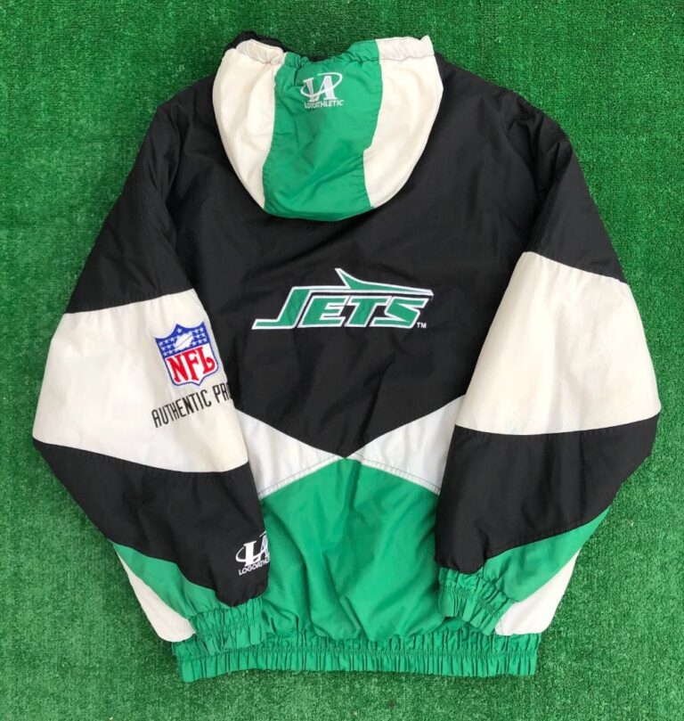 90âs New York Jets Logo Athletic Heavyweight NFL Jacket Size XL â Rare VNTG