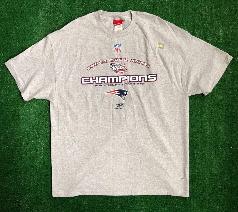 2002 New England Patriots Super Bowl XXXVI Champions NFL T Shirt Size XL –  Rare VNTG