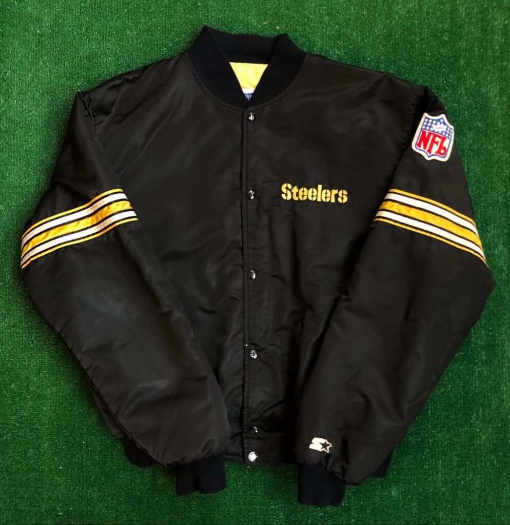 90’s Pittsburgh Steelers Starter Satin NFL Bomber Jacket Size XL – Rare