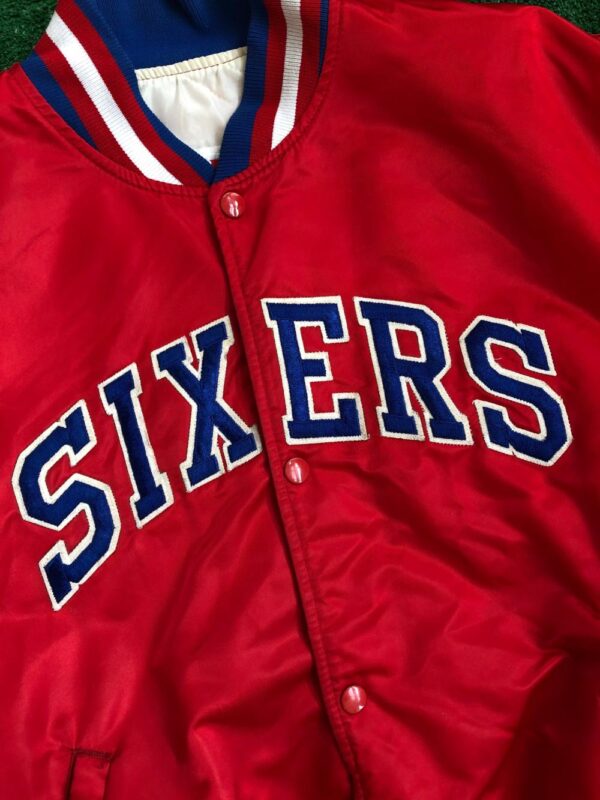 90's Philadelphia 76ers Sixers Starter Satin NBA Jacket Size XL – Rare VNTG