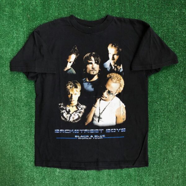 2001 Back Street Boys Black and Blue World Tour Giant Tag T Shirt
