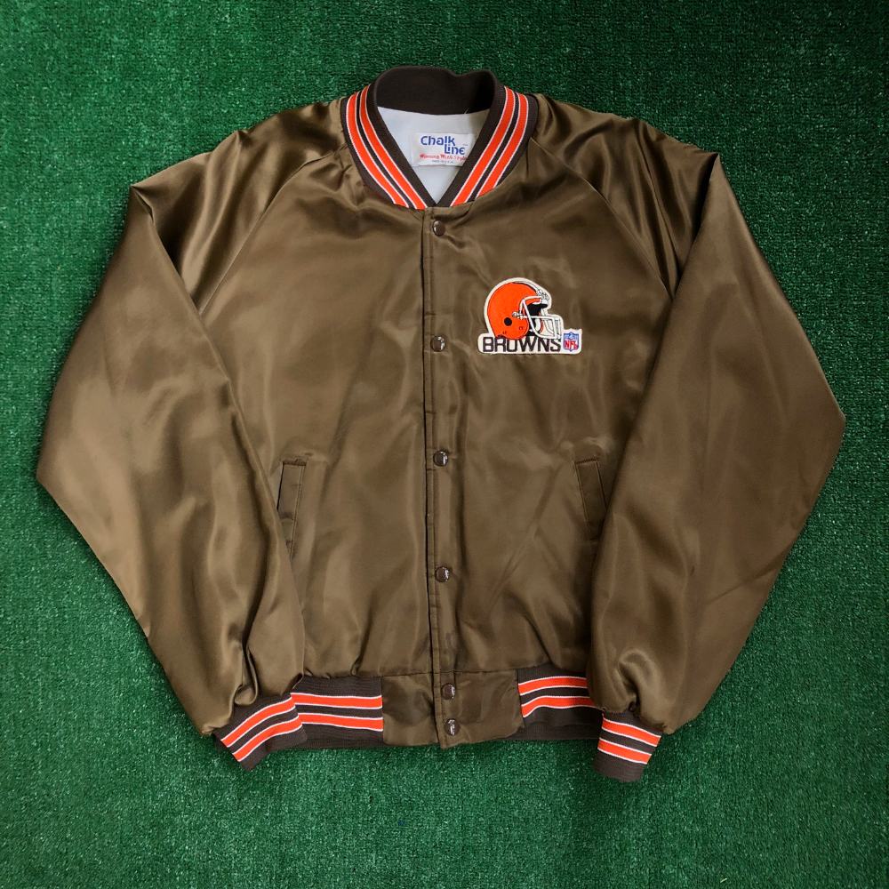 90's Cleveland Browns Chalkline Satin NFL Jacket Size Large/XL – Rare VNTG