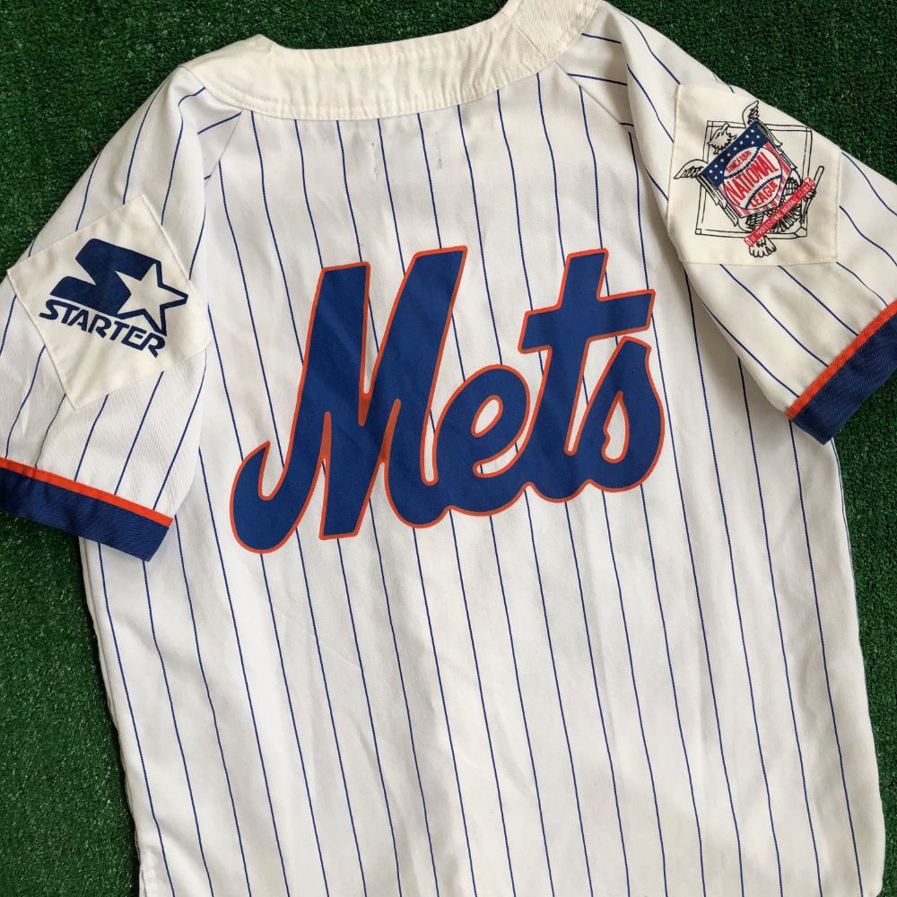 Youth Large Vtg 1990s Retro Baseball Collectible Top USA Kids Vintage 90s New York Mets Jersey