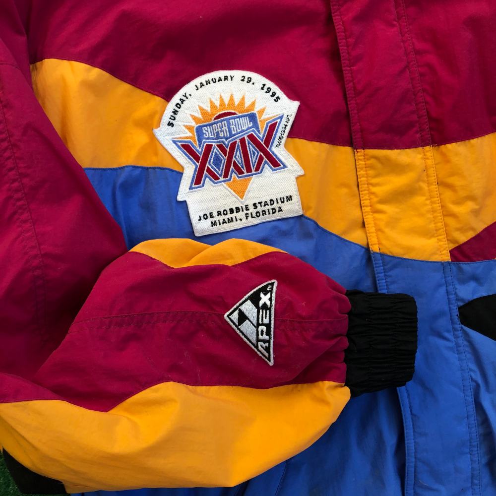 1995 Super Bowl XXIX Apex One NFL Windbreaker Jacket Size XL