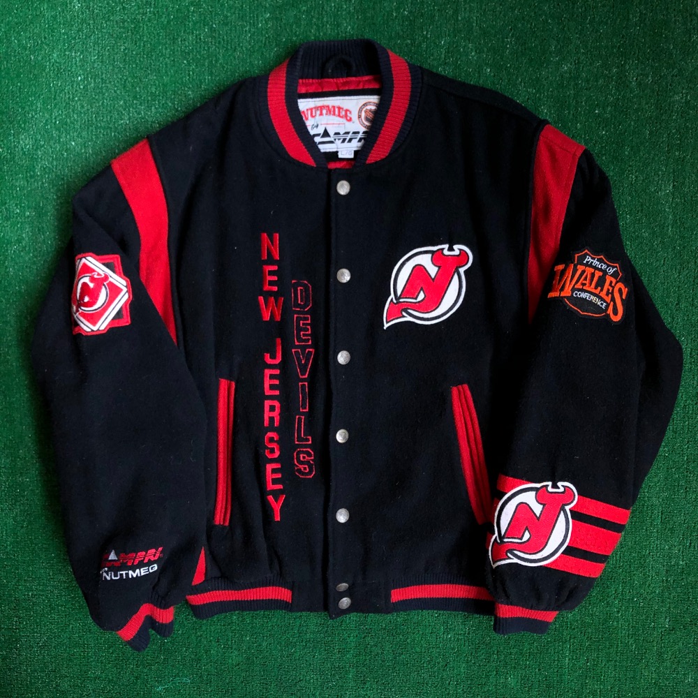 New Jersey Devils Letterman Red and Black Jacket