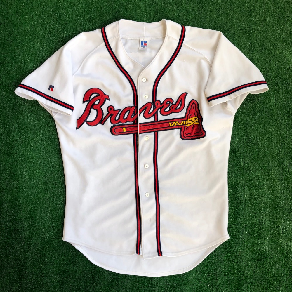 90's Deion Sanders Atlanta Braves Authentic Russell MLB Jersey Size 44  Large – Rare VNTG