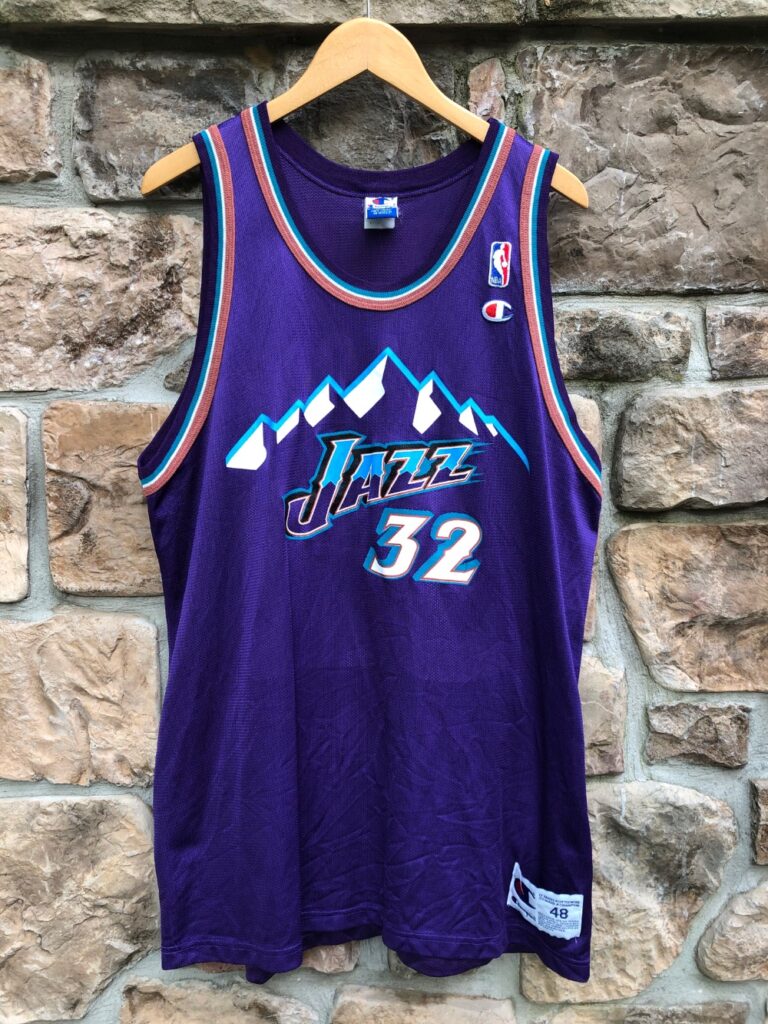 90's Karl Malone Utah Jazz Champion NBA Jersey Size 48 – Rare VNTG