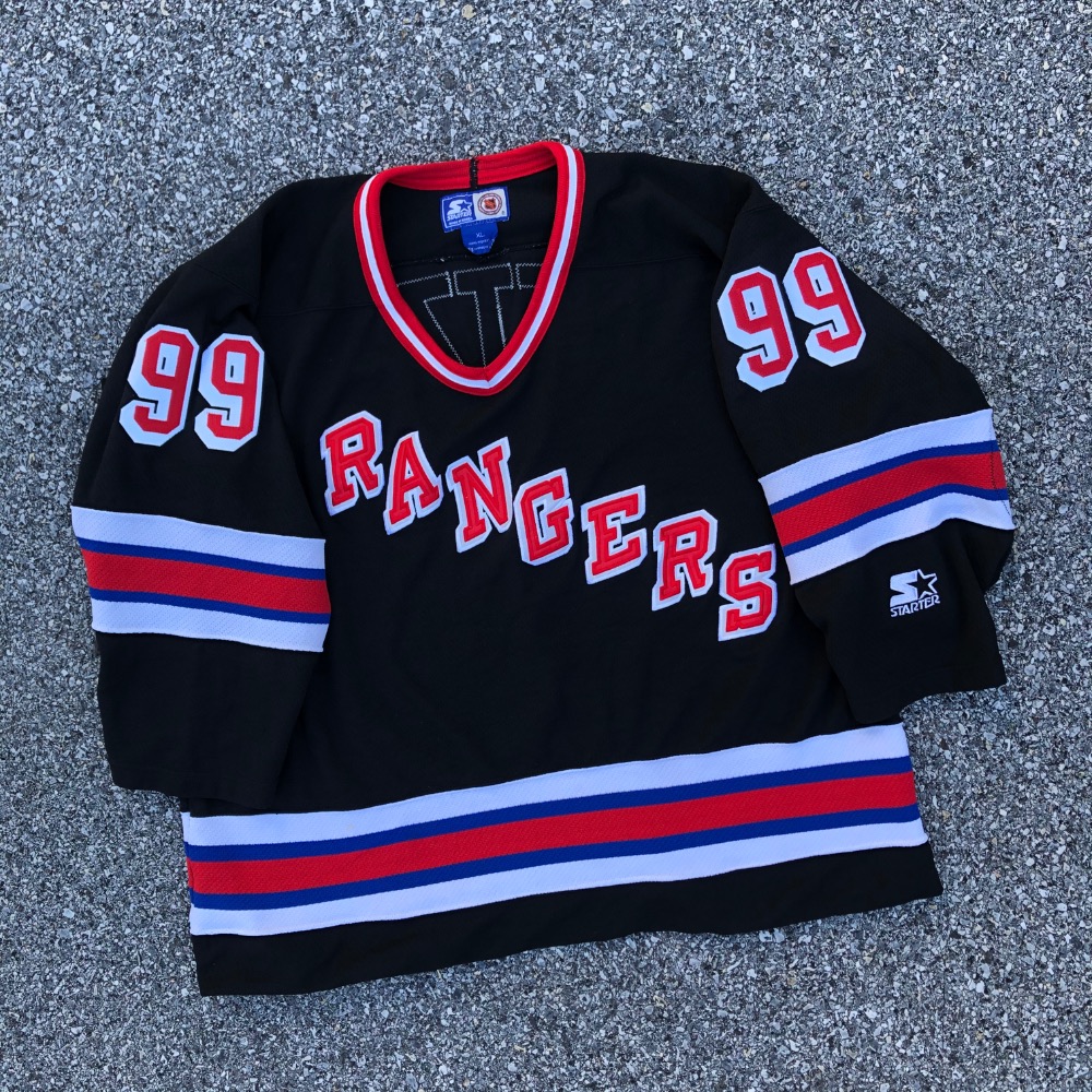 90's Wayne Gretzky New York Rangers Starter Black ALT NHL Jersey