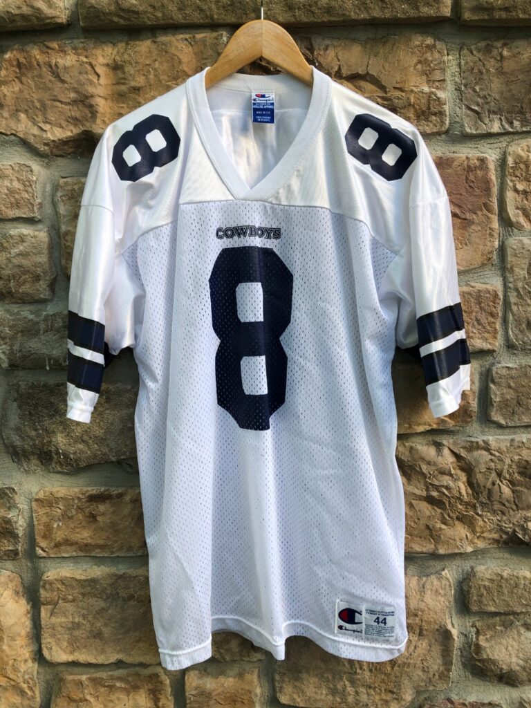 Vintage Dallas Cowboys Troy Aikman Number #8 T-Shirt by Logo 7