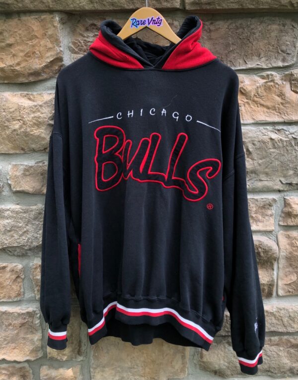 90âs Chicago Bulls Starter Double Hooded NBA Sweatshirt Size XL â Rare VNTG