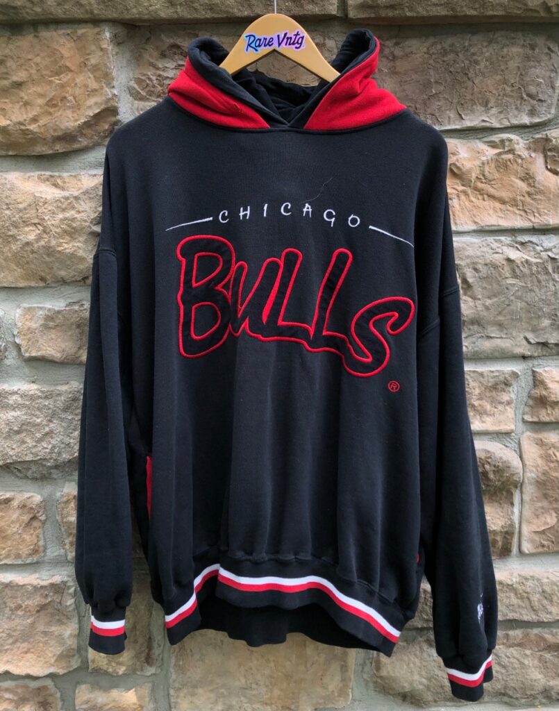 90âs Chicago Bulls Starter Double Hooded NBA Sweatshirt Size XL â Rare VNTG