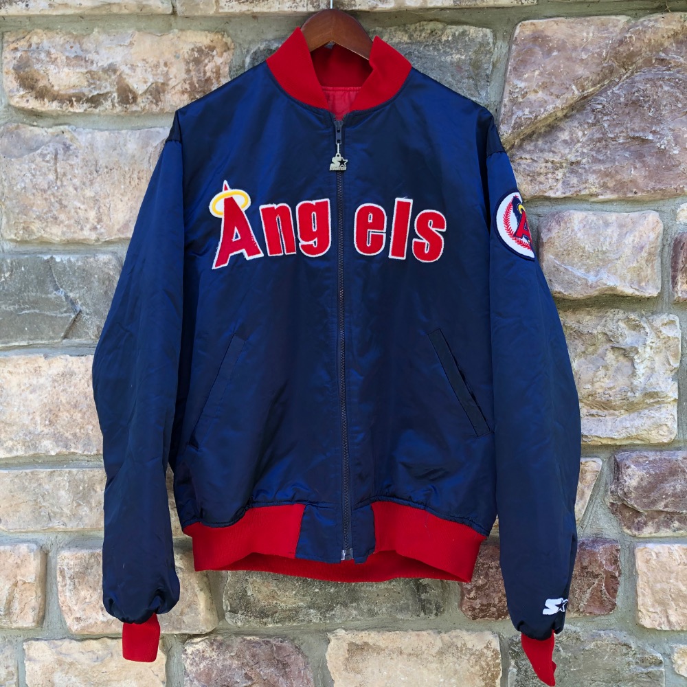 90's California Anaheim Angels Starter Satin MLB Bomber Jacket 