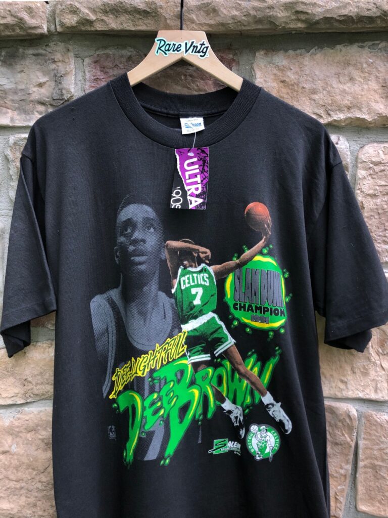 1990 Dee Brown Boston Celtics Dunk Contest Salem NBA T Shirt Size