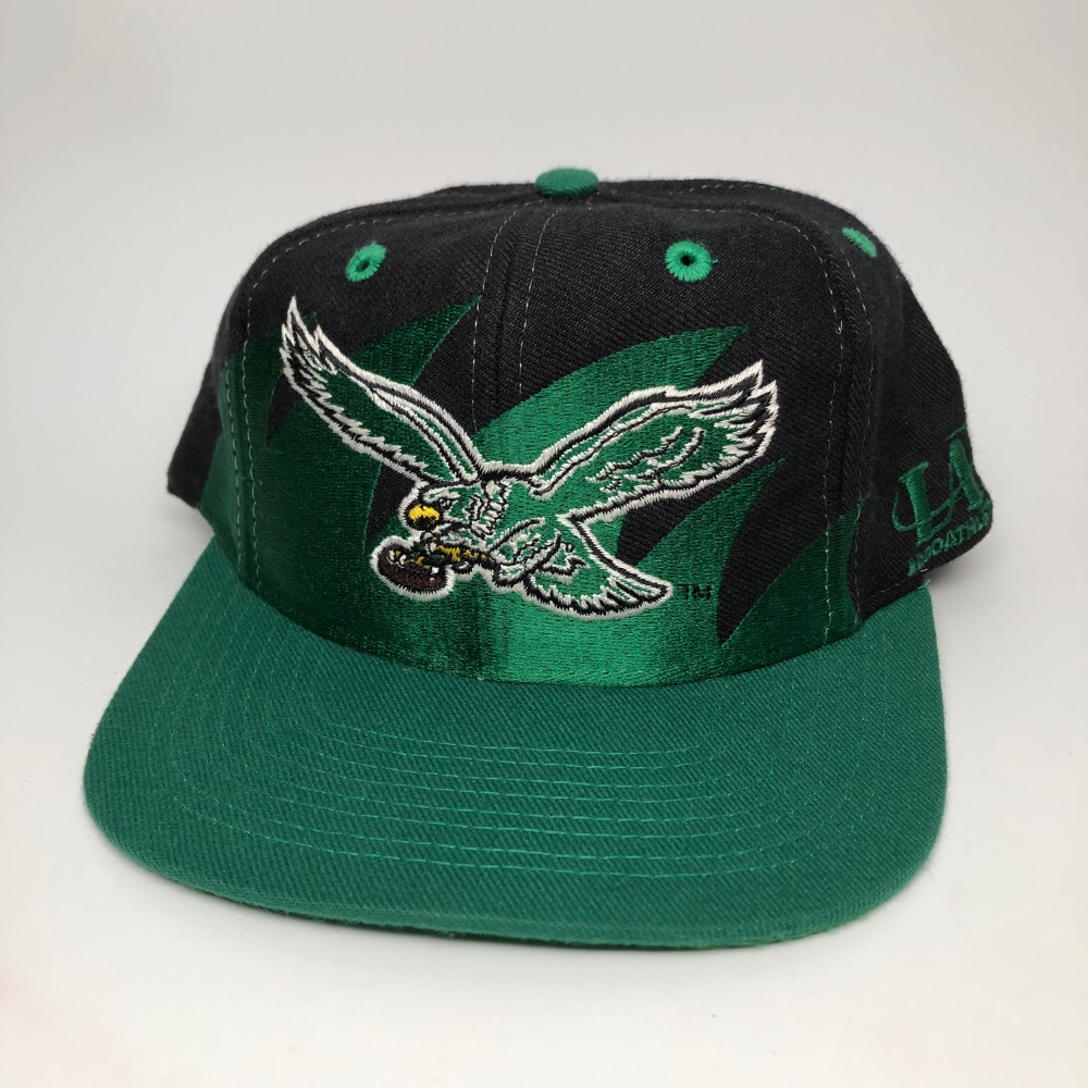 90's Philadelphia Eagles Logo Athletic Sharktooth Black Dome NFL Snapback  Hat – Rare VNTG
