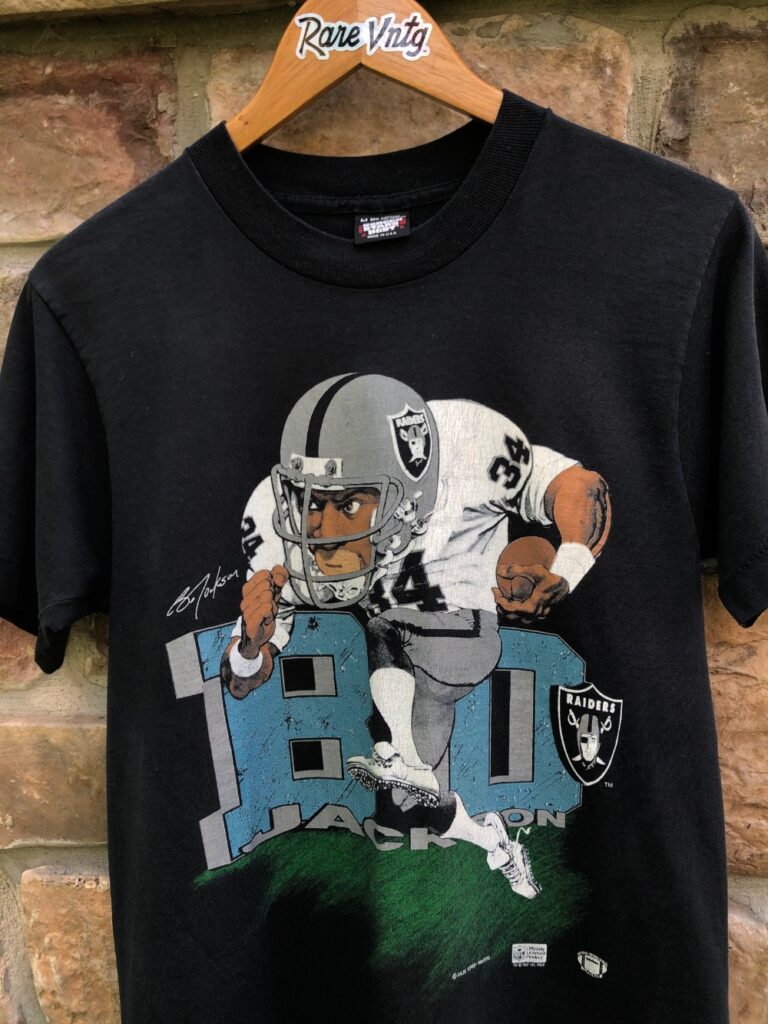 [NFL・MLB]Bo Jackson カリカチュアTシャツ 1987 Bo Jackson Los Angeles Raiders Screen Stars Caricature NFL T