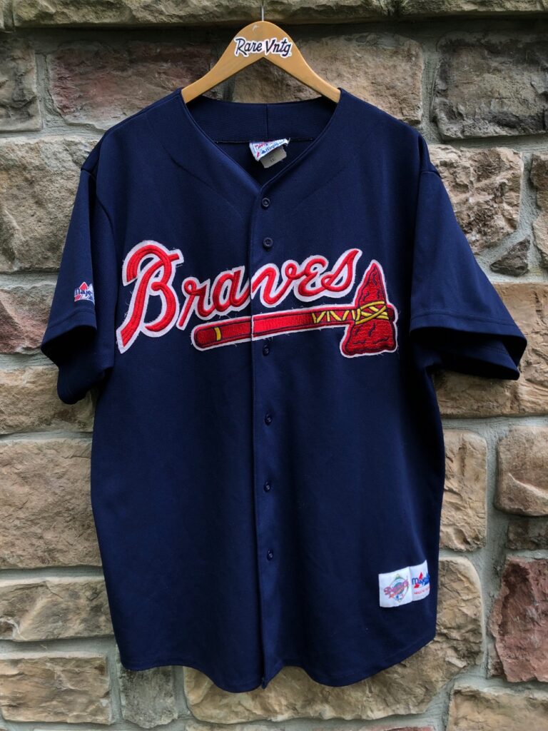 90's Atlanta Braves Authentic Majestic Navy MLB Jersey Size XL/XXL – Rare  VNTG