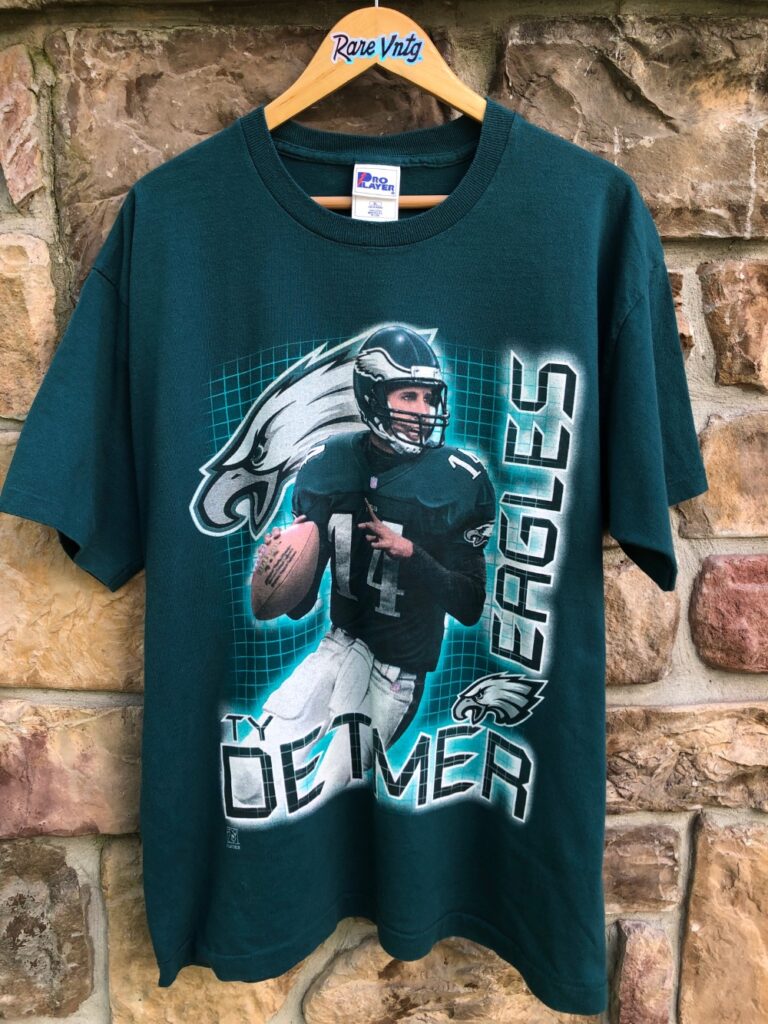 1996 Ty Detmer Philadelphia Eagles Pro Player NFL T Shirt Size XL – Rare  VNTG