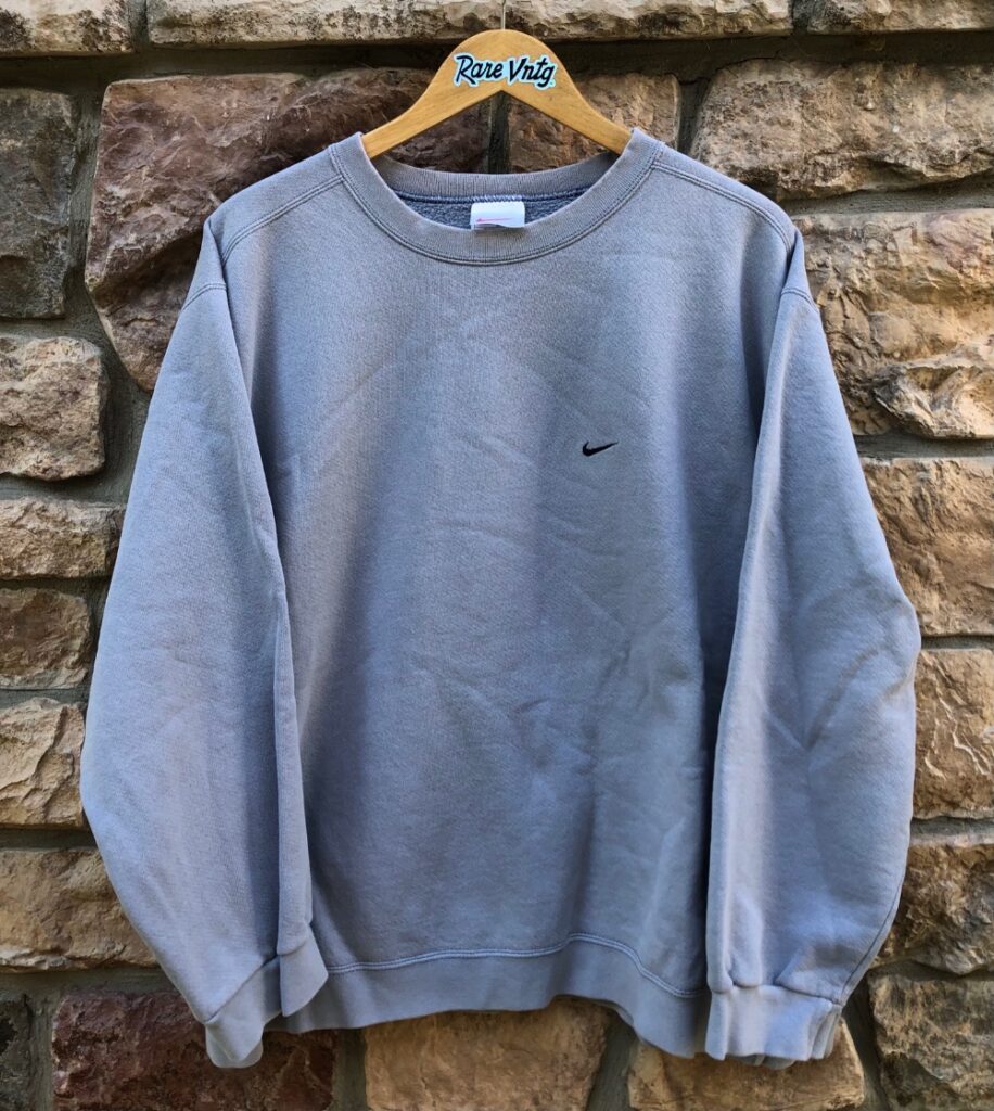90's Nike Check Pastel Blue Crewneck Sweatshirt Size – Rare VNTG