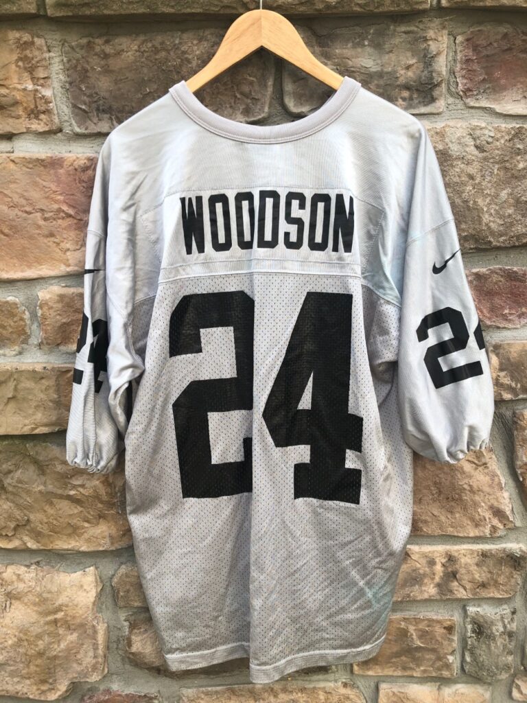 90's Charles Woodson Oakland Raiders Nike Silver NFL Jersey Size XL – Rare  VNTG