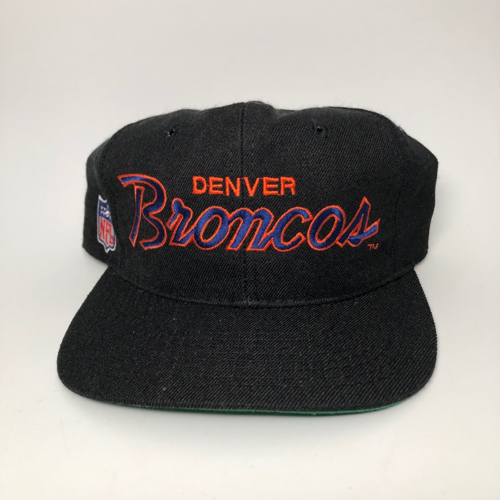 90's Denver Broncos Sports Specialties Black Dome Script NFL