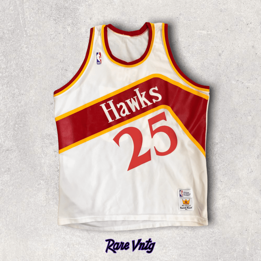 80's Doc Rivers Atlanta Hawks Sandknit NBA Jersey Size Large – Rare VNTG