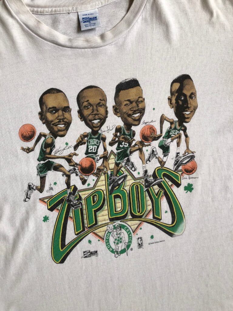 1990 Boston Celtics Zip Boys Salem Sportswear Caricature NBA T