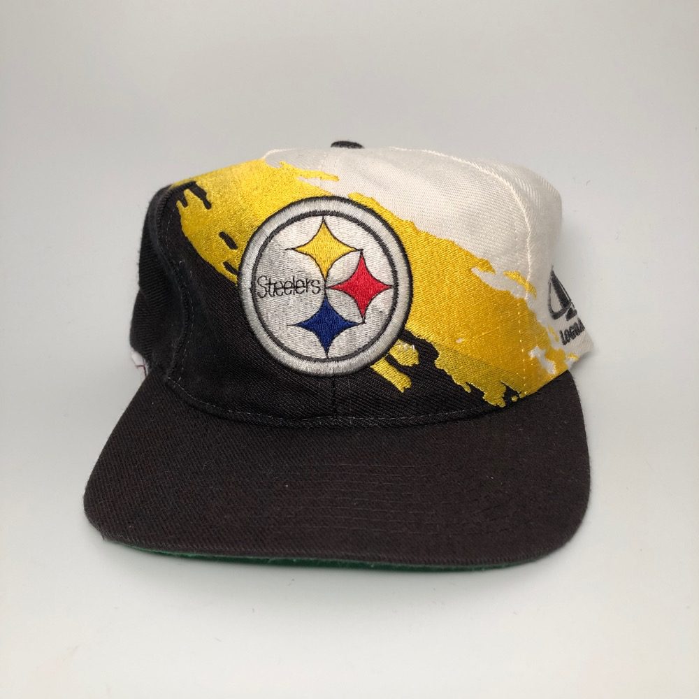 90's Pittsburgh Steelers Logo Athletic Splash NFL Snapback Hat