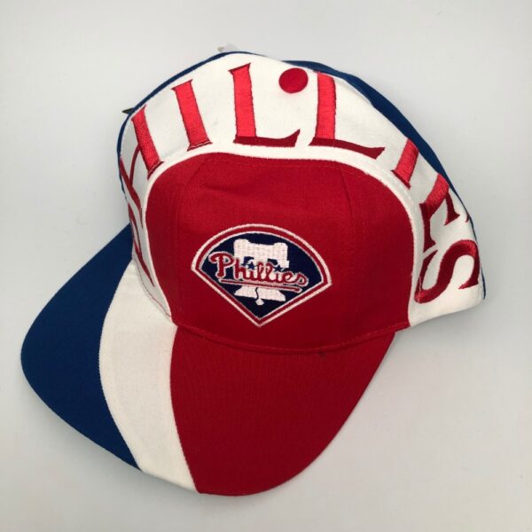90’s Philadelphia Phillies Twins Top Swirl MLB Snapback Hat Rare VNTG