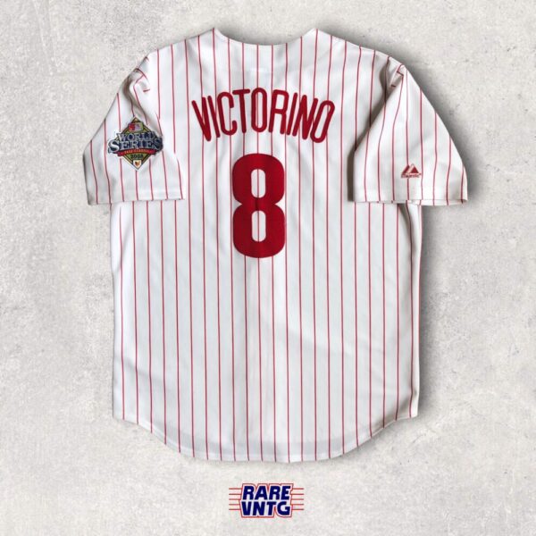 2008 Shane Victorino Philadelphia Phillies World Series Majestic MLB Jersey  Size Large – Rare VNTG