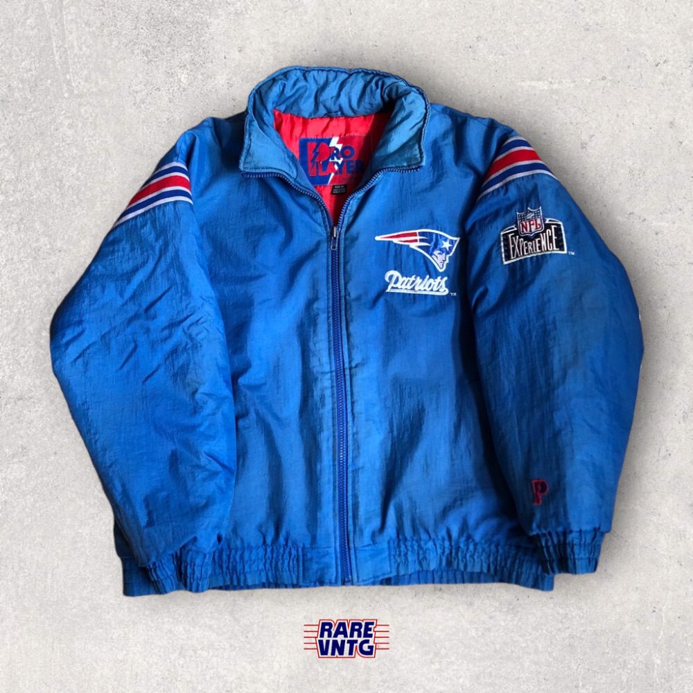 NFL PRO LINE Patriots ナイロンジャケット 90s Men's Pro Player White/Royal New England Patriots Retro Tape II