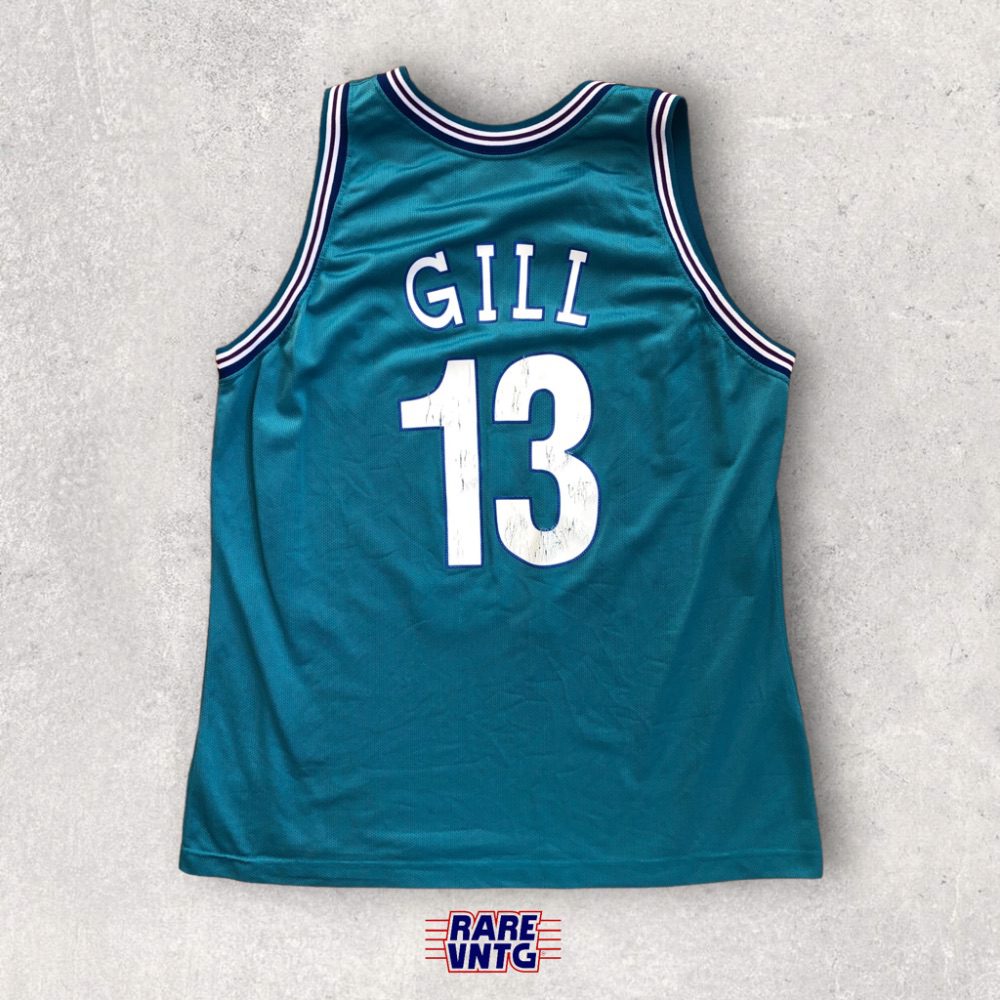 90's Kendall Gill Charlotte Hornets Champion NBA Jersey Size 48