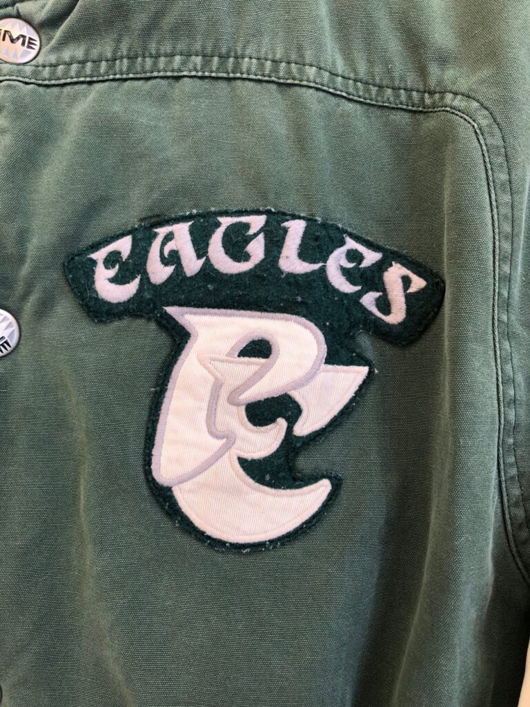 【90s】MIRAGE 75周年EAGLES 中綿 ブルゾン コットンスタジャン 90's Philadelphia Eagles Mirage NFL Varsity Jacket Size Large