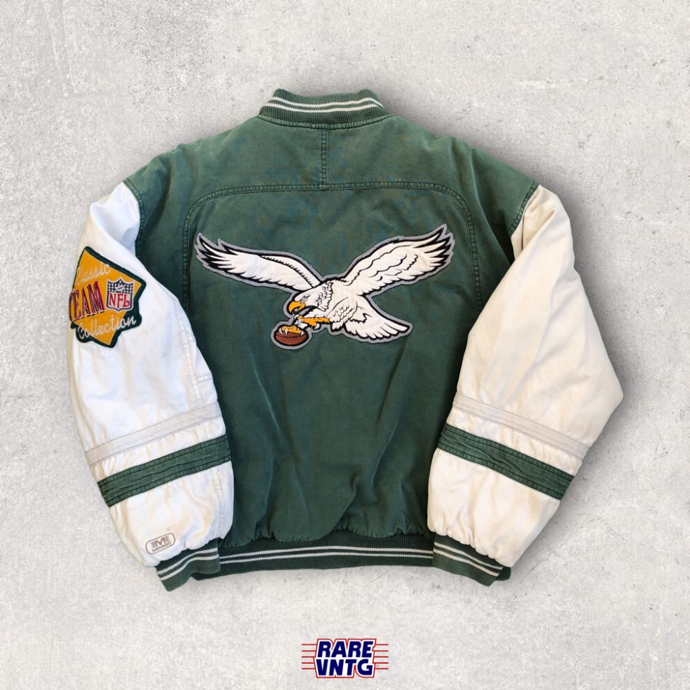 【90s】MIRAGE 75周年EAGLES 中綿 ブルゾン コットンスタジャン 90's Philadelphia Eagles Mirage NFL Varsity Jacket Size Large