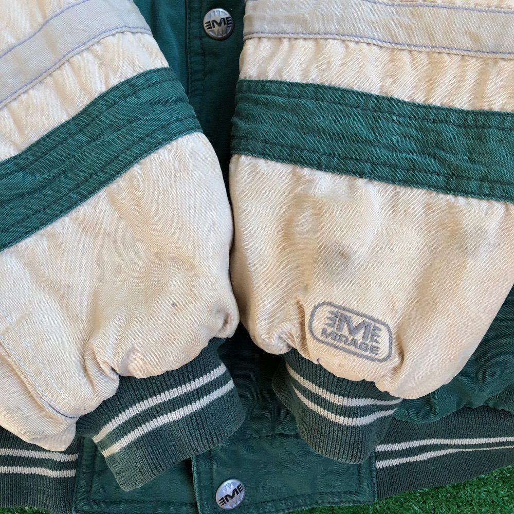 【90s】MIRAGE 75周年EAGLES 中綿 ブルゾン コットンスタジャン 90's Philadelphia Eagles Mirage NFL Varsity Jacket Size Large