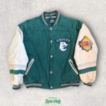 【90s】MIRAGE 75周年EAGLES 中綿 ブルゾン コットンスタジャン 90's Philadelphia Eagles Mirage NFL Varsity Jacket Size Large