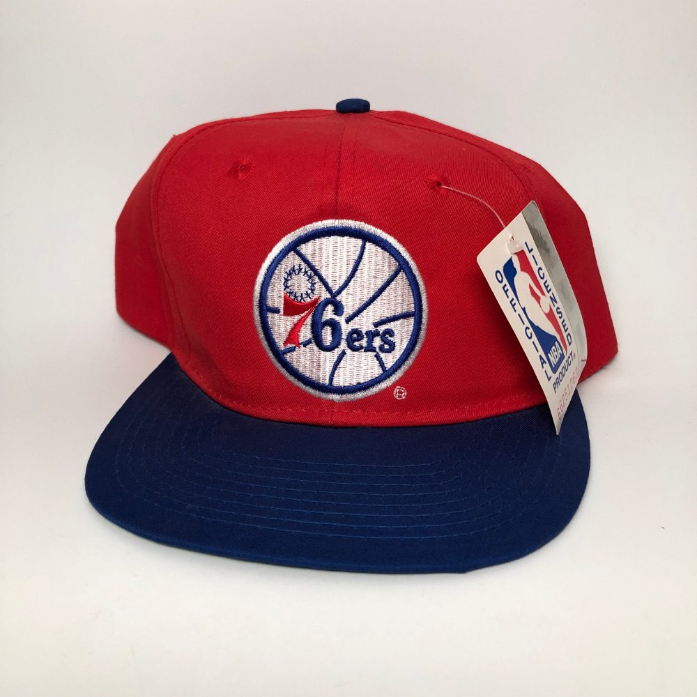 90's Philadelphia 76ers Sixers AJD Red Plain Logo Snapback Hat NEW – Rare  VNTG