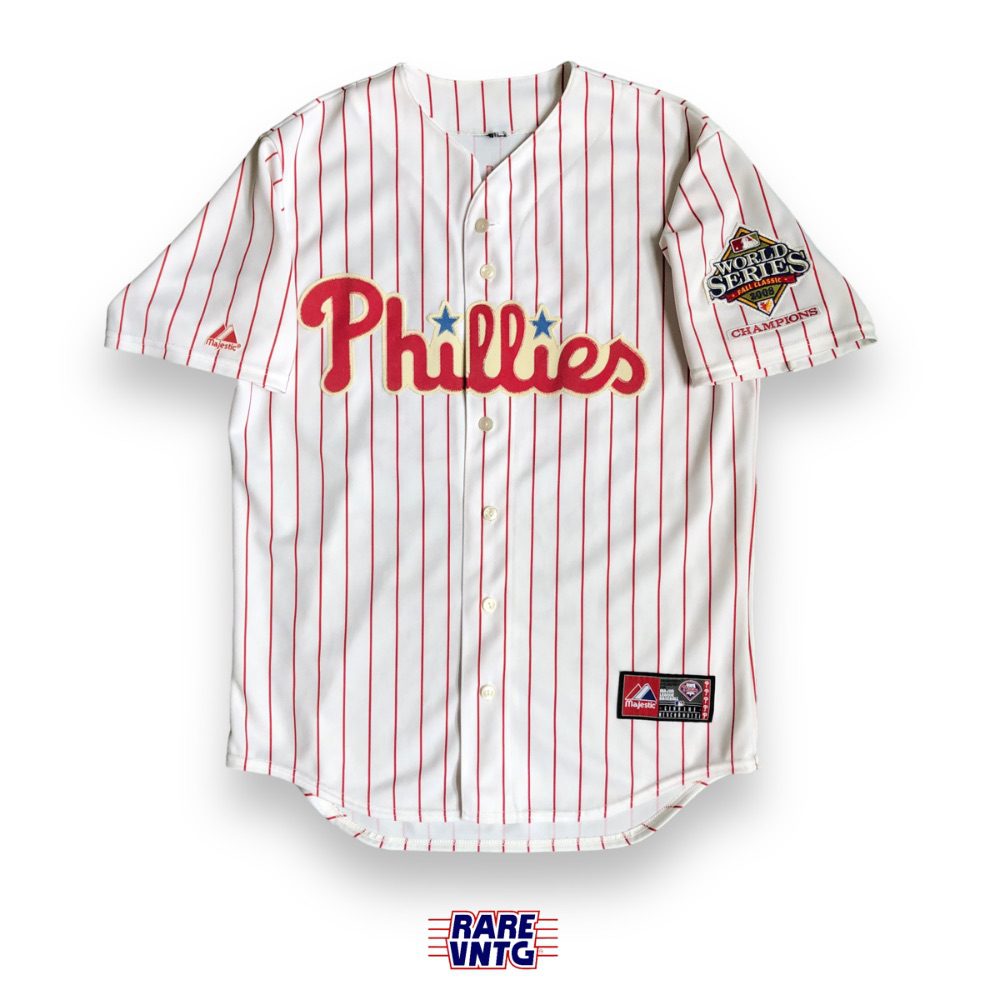 2008 Chase Utley Philadelphia Phillies World Series Champs Majestic MLB  Jersey Size Medium – Rare VNTG