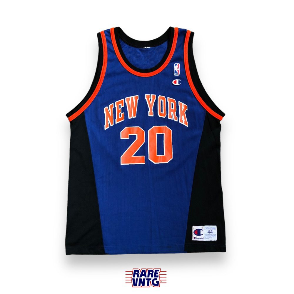 90's Allan Houston New York Knicks Champion Blue NBA Jersey Size